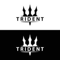 trident logo conception lance arme mer Roi poseidon Neptune symbole modèle vecteur