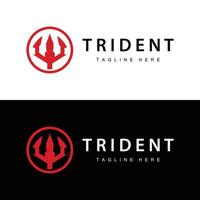 trident logo conception lance arme mer Roi poseidon Neptune symbole modèle vecteur