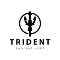 trident logo conception lance arme mer Roi poseidon Neptune symbole modèle vecteur