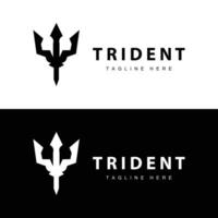 trident logo conception lance arme mer Roi poseidon Neptune symbole modèle vecteur