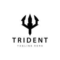 trident logo conception lance arme mer Roi poseidon Neptune symbole modèle vecteur