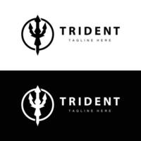 trident logo conception lance arme mer Roi poseidon Neptune symbole modèle vecteur