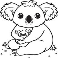 koala coloration page pour des gamins Stock illustration. animal contour pour coloration livre vecteur