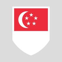 Singapour drapeau dans bouclier forme Cadre vecteur