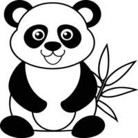 mignonne Panda coloration pages. Panda animal contour pour coloration livre. Panda ligne art vecteur