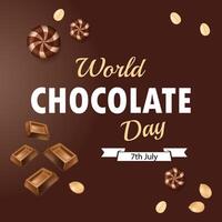 monde Chocolat journée coco thème vecteur