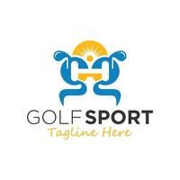 le golf sport logo avec le des lettres gh vecteur