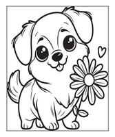 coloriage de chien pour les enfants vecteur