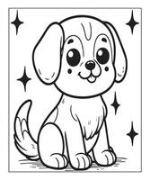 coloriage de chien pour les enfants vecteur