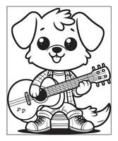 coloriage de chien pour les enfants vecteur