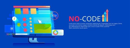 pas de bannière de code. illustration de concept de vecteur. vecteur