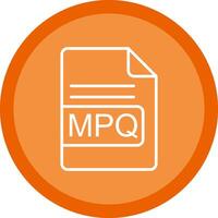 mpq fichier format ligne multi cercle icône vecteur