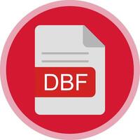 dbf fichier format plat multi cercle icône vecteur