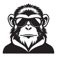 banane république élégant représentation de une singe dans des lunettes de soleil vecteur