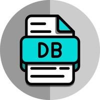 db fichier type Icônes. document des dossiers format symbole icône. avec plat style et Contexte. vecteur