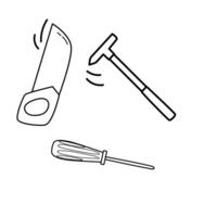 travail outils. différent instruments pour réparation ou bâtiment. vecteur