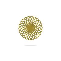 une d'or fleur logo sur une blanc Contexte. luxe abstrait islamique géométrique ornement conception élément modèle. contour art décoration vecteur