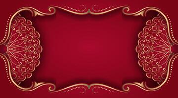 rouge luxe Contexte avec mandala ornement vecteur