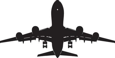 une frappant pleinement noir silhouette de un Airbus vecteur