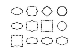 étiquette Cadre forme ligne pictogramme symbole visuel illustration ensemble vecteur