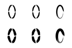 verticale ovale forme audacieux ligne grunge forme brosse accident vasculaire cérébral pictogramme symbole visuel illustration ensemble vecteur