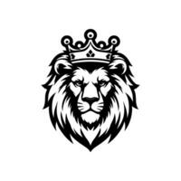 illustration de une logo de une Lion tête portant une couronne vecteur