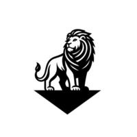 noir et blanc illustration de une Lion vecteur
