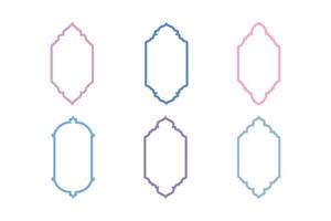 islamique verticale Cadre conception mince ligne silhouettes conception pictogramme symbole visuel illustration coloré vecteur