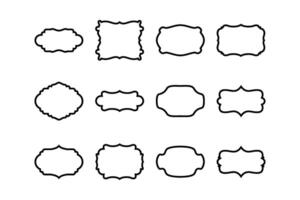 étiquette Cadre forme ligne pictogramme symbole visuel illustration ensemble vecteur