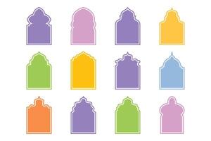 islamique cambre conception glyphe silhouettes conception pictogramme symbole visuel illustration coloré vecteur