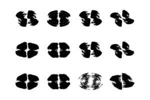 horizontal cercle forme audacieux brosse accident vasculaire cérébral pictogramme symbole visuel illustration ensemble vecteur