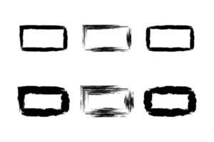 rectangle forme audacieux ligne grunge forme brosse accident vasculaire cérébral pictogramme symbole visuel illustration ensemble vecteur