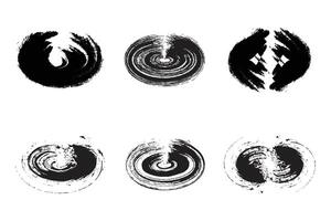 cercle forme audacieux ligne grunge forme brosse accident vasculaire cérébral pictogramme symbole visuel illustration ensemble vecteur