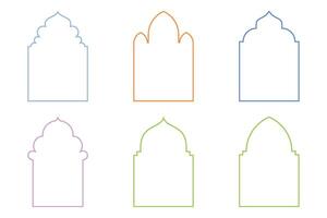 islamique cambre conception mince ligne silhouettes conception pictogramme symbole visuel illustration coloré vecteur