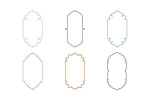 islamique verticale Cadre conception mince ligne silhouettes conception pictogramme symbole visuel illustration coloré vecteur