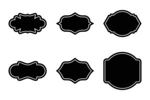 étiquette Cadre forme glyphe ligne pictogramme symbole visuel illustration ensemble vecteur