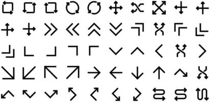 La Flèche glyphe icône pictogramme symbole visuel illustration ensemble vecteur