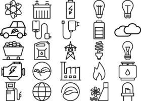 énergie lin icône pictogramme symbole visuel illustration ensemble vecteur