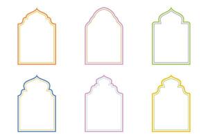 islamique cambre conception doubler ligne accident vasculaire cérébral silhouettes conception pictogramme symbole visuel illustration coloré vecteur