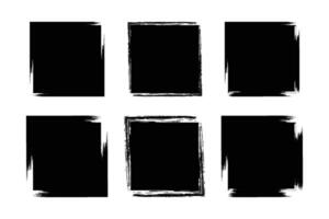 carré forme glyphe grunge forme brosse accident vasculaire cérébral pictogramme symbole visuel illustration ensemble vecteur
