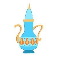 bouilloire arabe thé pot dessin animé illustration vecteur