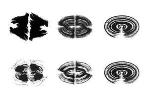 cercle forme audacieux ligne grunge forme brosse accident vasculaire cérébral pictogramme symbole visuel illustration ensemble vecteur