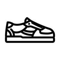 baskets vêtement de rue tissu mode ligne icône illustration vecteur