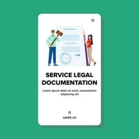 Contrat un service légal Documentation vecteur