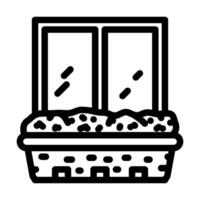 fenêtre des boites Urbain jardinage ligne icône illustration vecteur