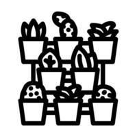verticale jardinage Urbain ligne icône illustration vecteur