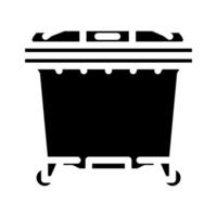 vert poubelle déchets tri glyphe icône illustration vecteur
