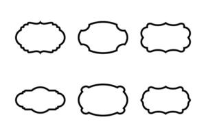 étiquette Cadre forme ligne pictogramme symbole visuel illustration ensemble vecteur