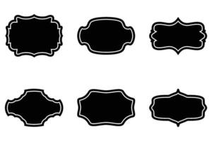 étiquette Cadre forme glyphe avec ligne pictogramme symbole visuel illustration ensemble vecteur