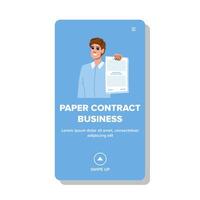 Signature papier Contrat affaires vecteur
